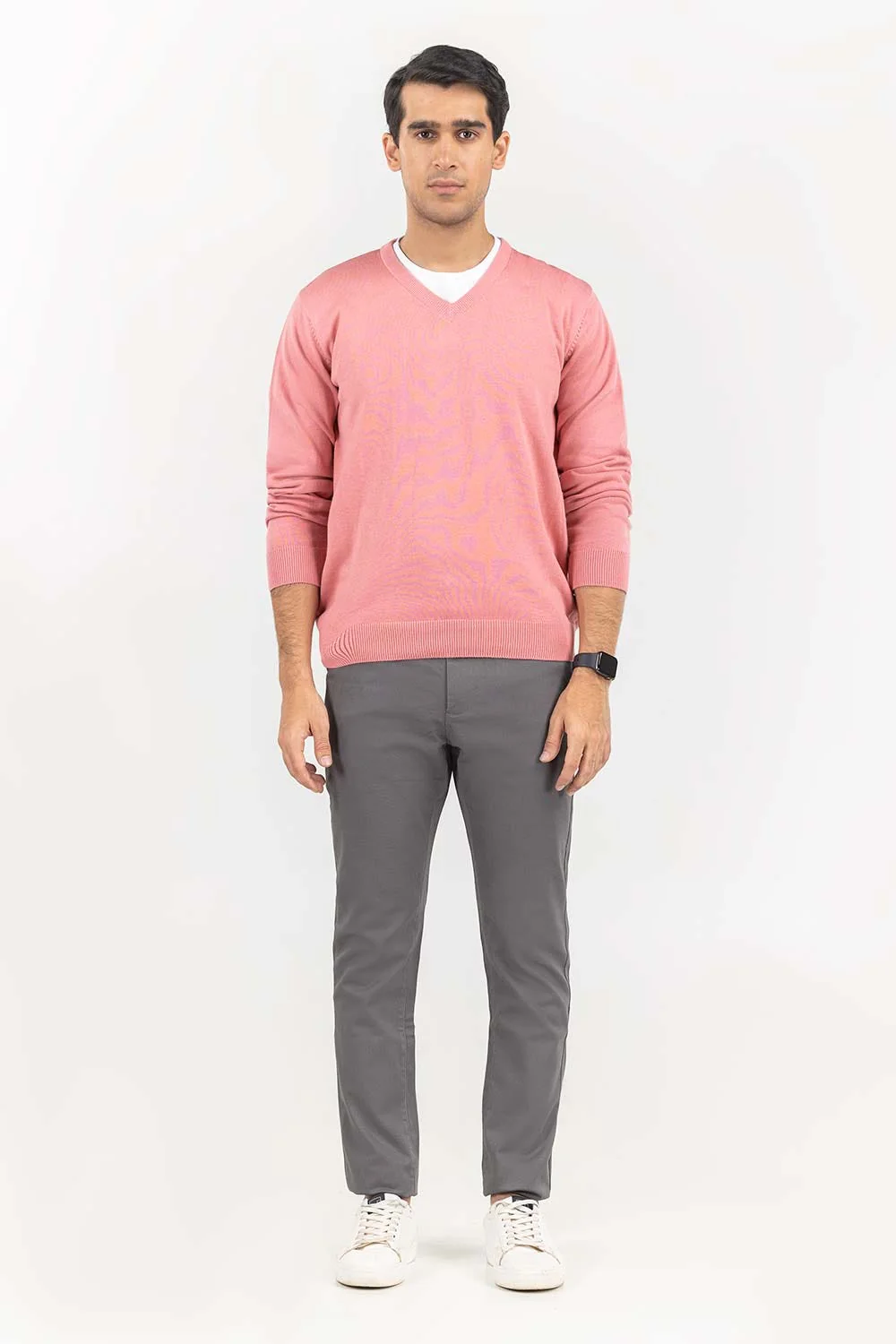 Coral Basic v Neck Sweater - Image 4