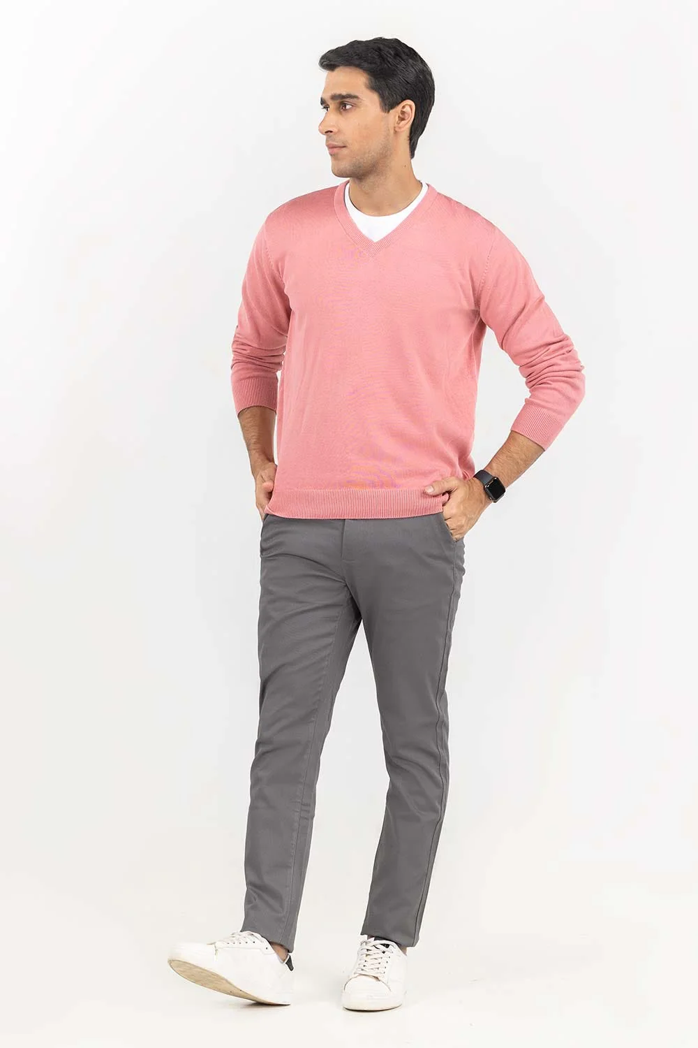 Coral Basic v Neck Sweater - Image 5