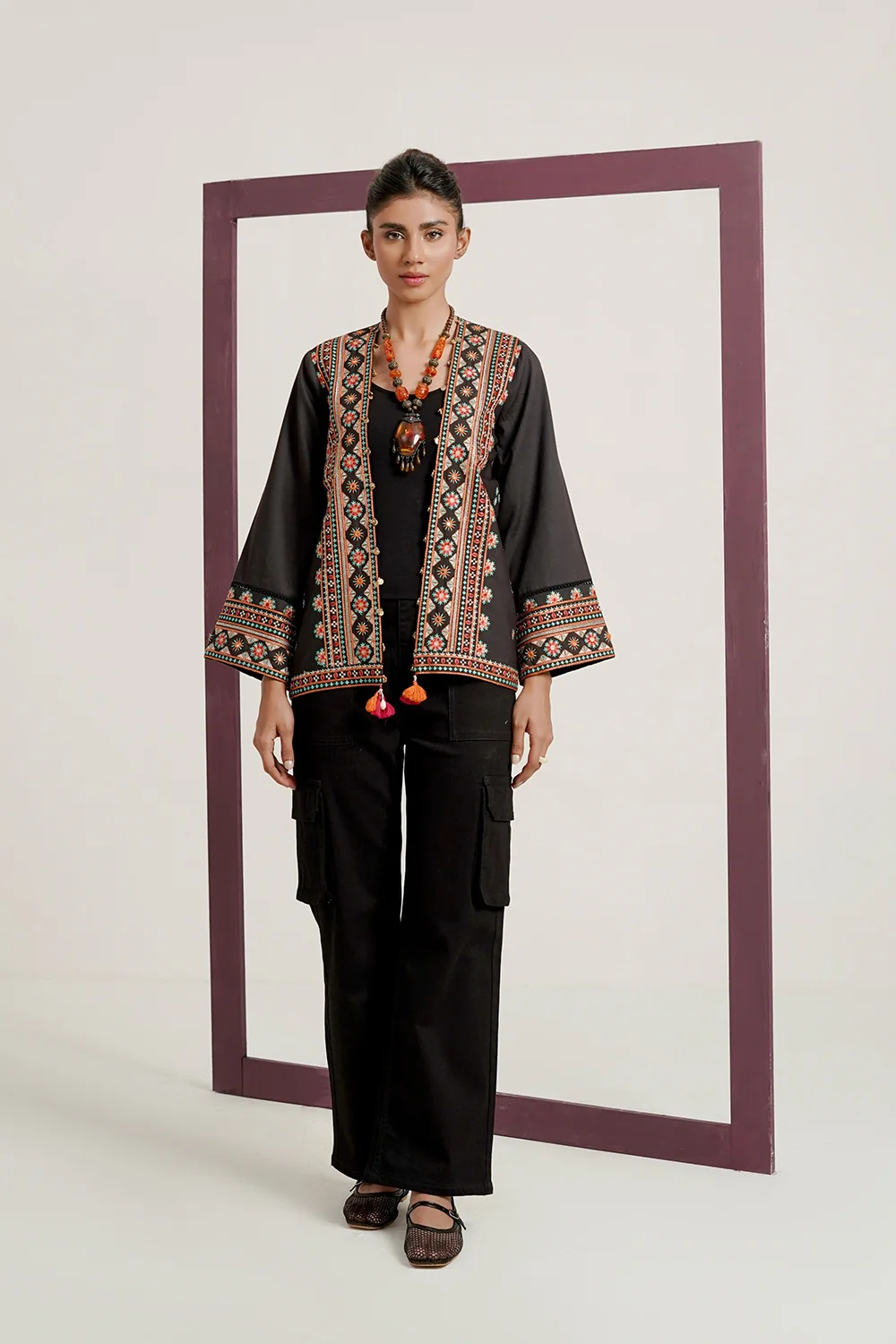 Corduroy Embroidered Waist Coat