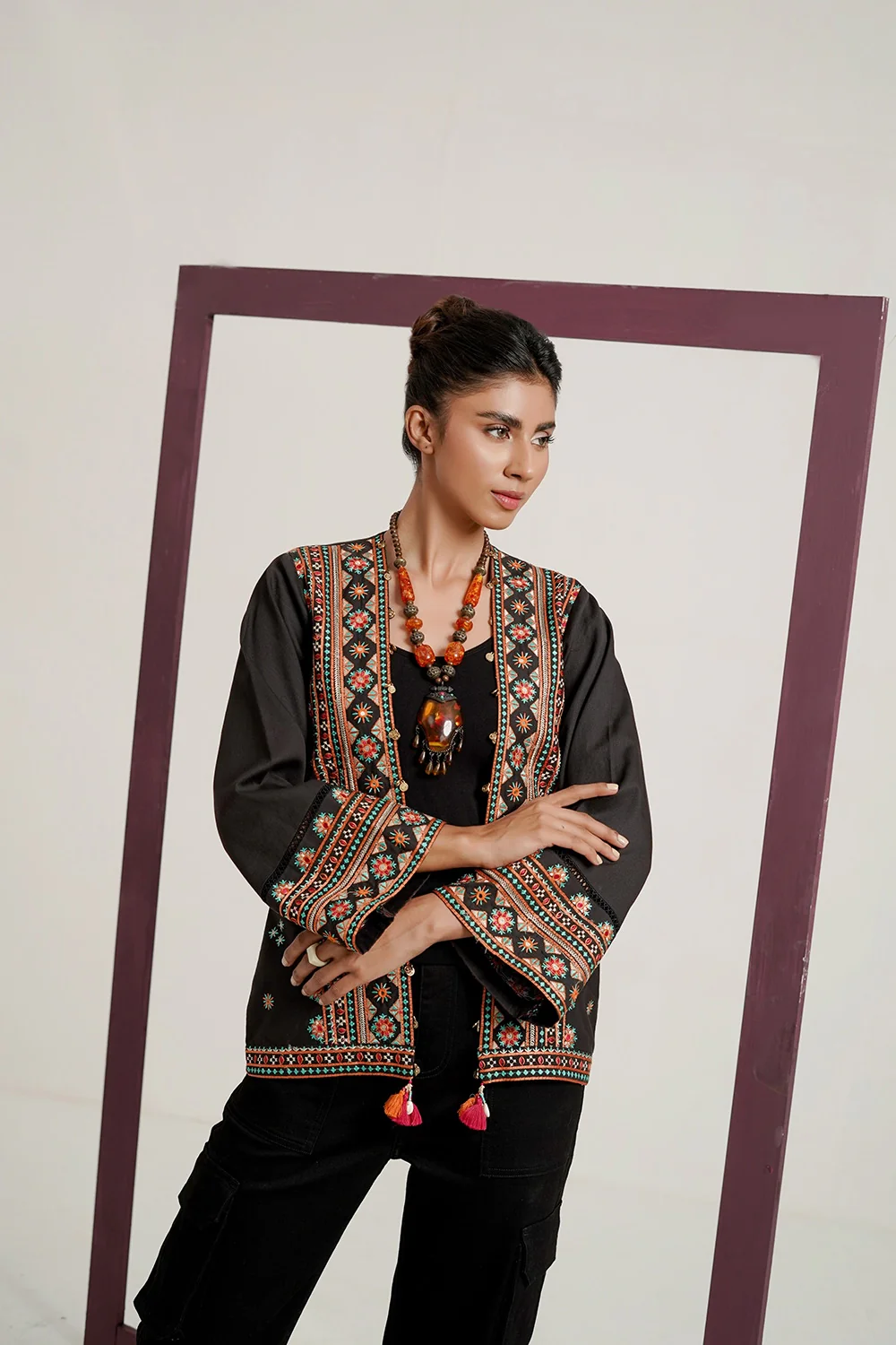 Corduroy Embroidered Waist Coat - Image 5