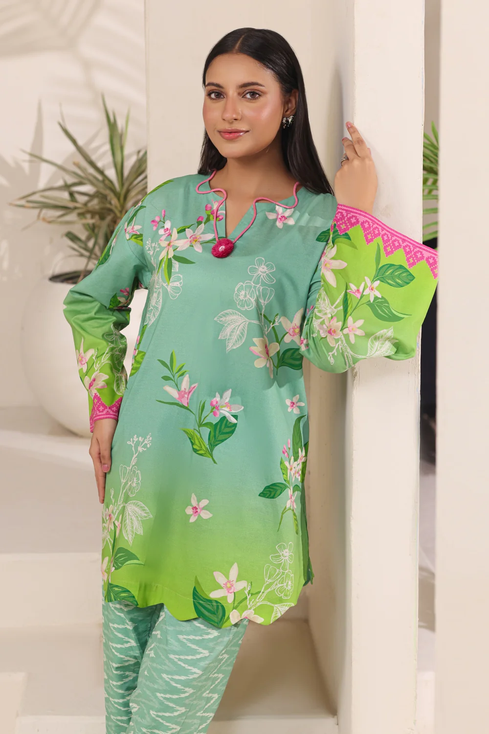 Cotton Bana Dora Embroidered Co-Ord Set - Image 3