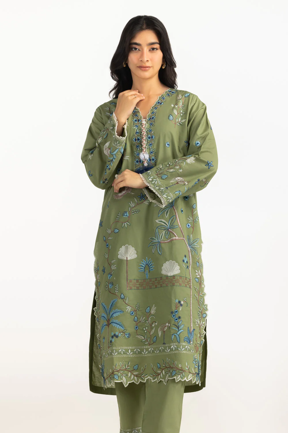 Cotton Bana Dora Embroidered Co-Ord Set - Image 3