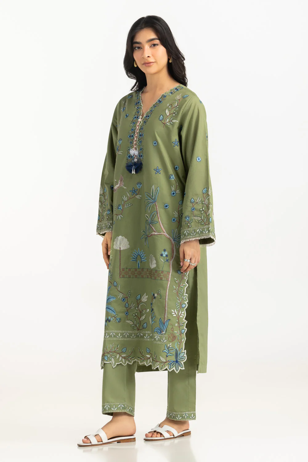 Cotton Bana Dora Embroidered Co-Ord Set - Image 4