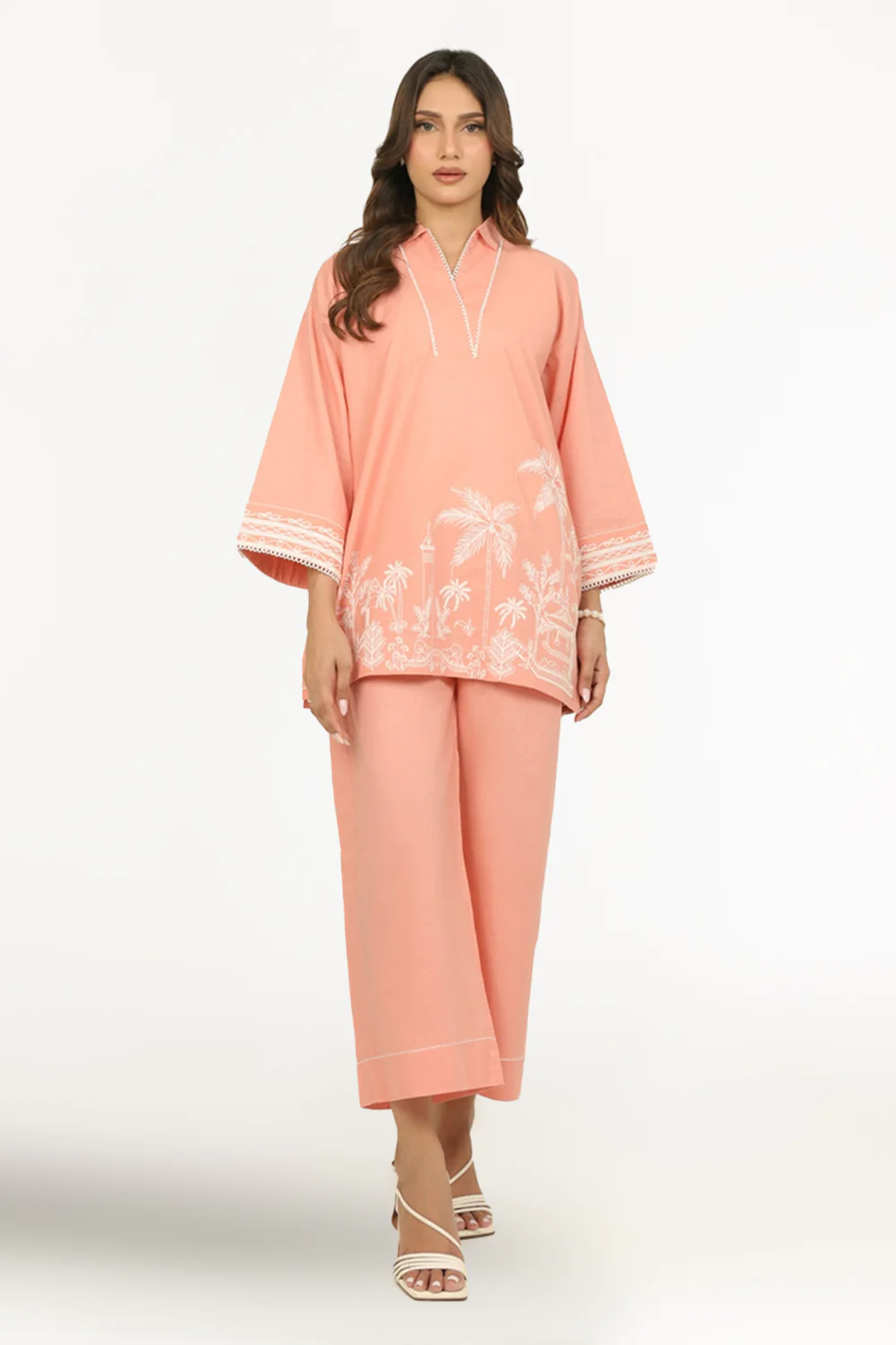 Cotton Bana Dora Embroidered Co-Ord Set