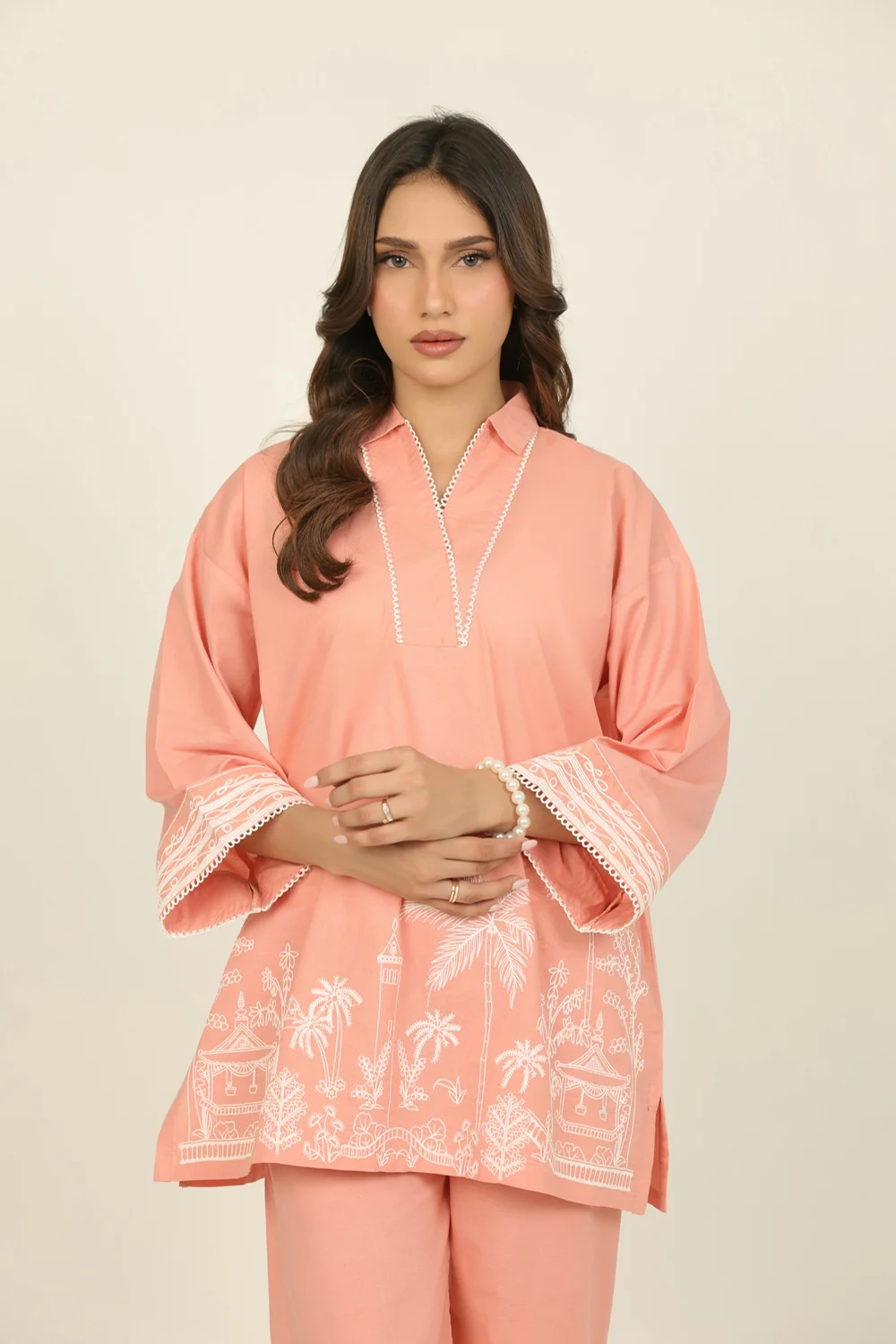 Cotton Bana Dora Embroidered Co-Ord Set - Image 2