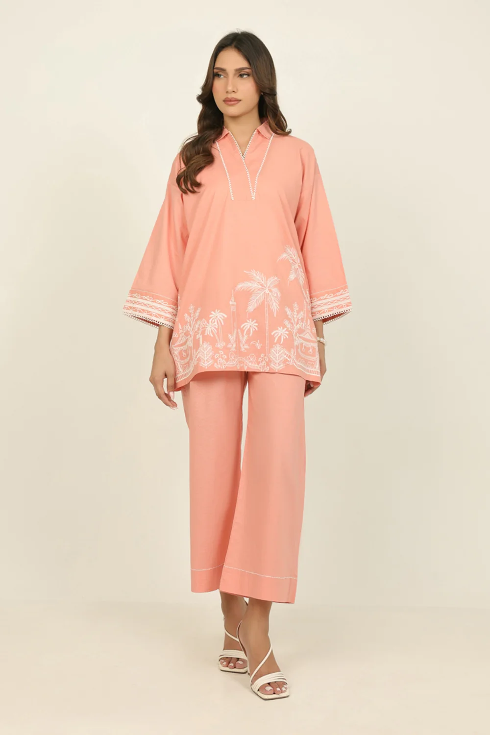 Cotton Bana Dora Embroidered Co-Ord Set - Image 3