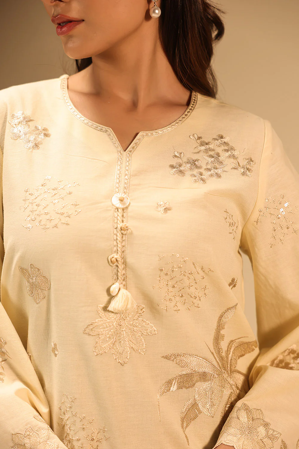 Cotton Bana Dora Embroidered Co-Ord Set - Image 2