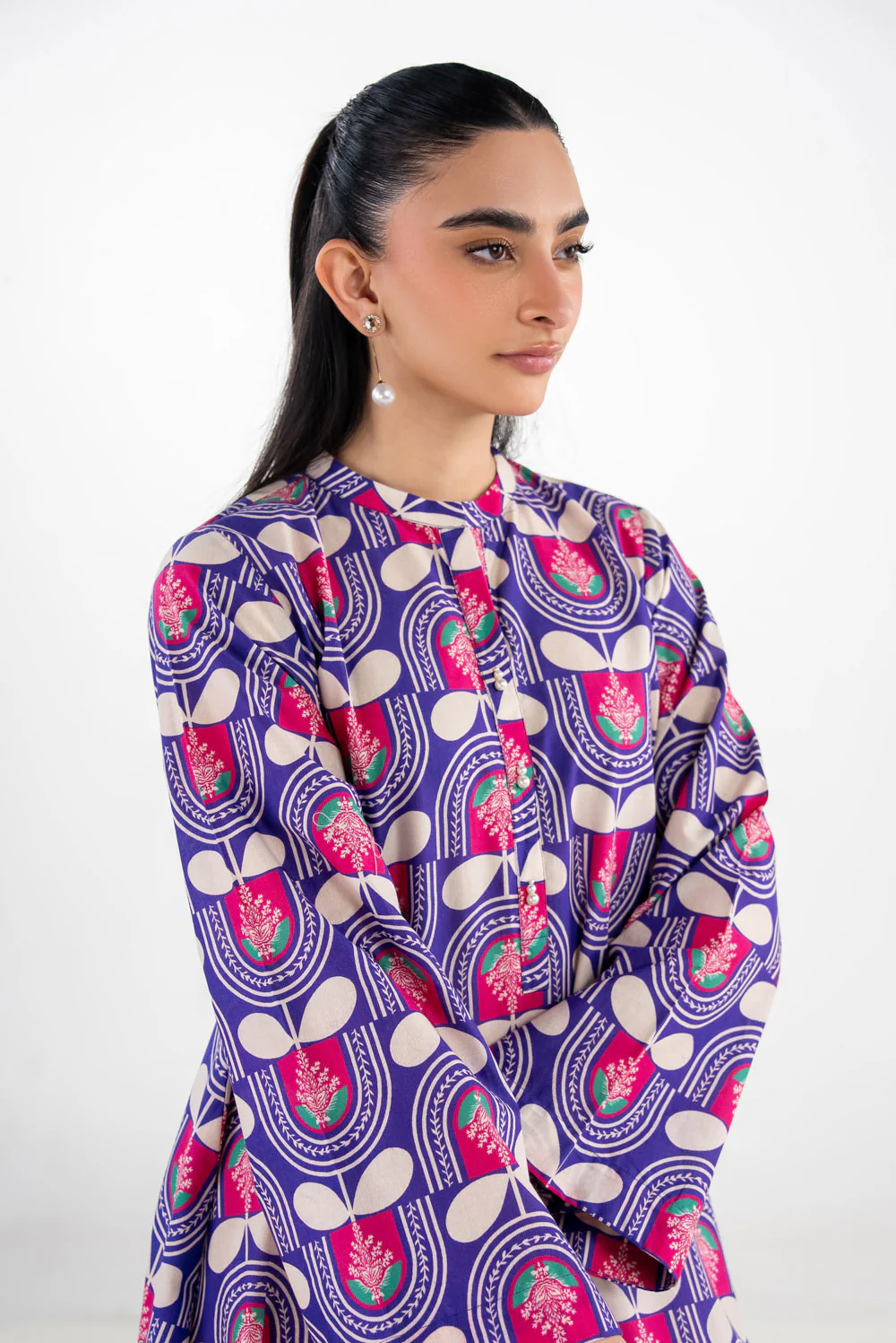 Cotton Bana Dora Printed Long Shirt - Image 2