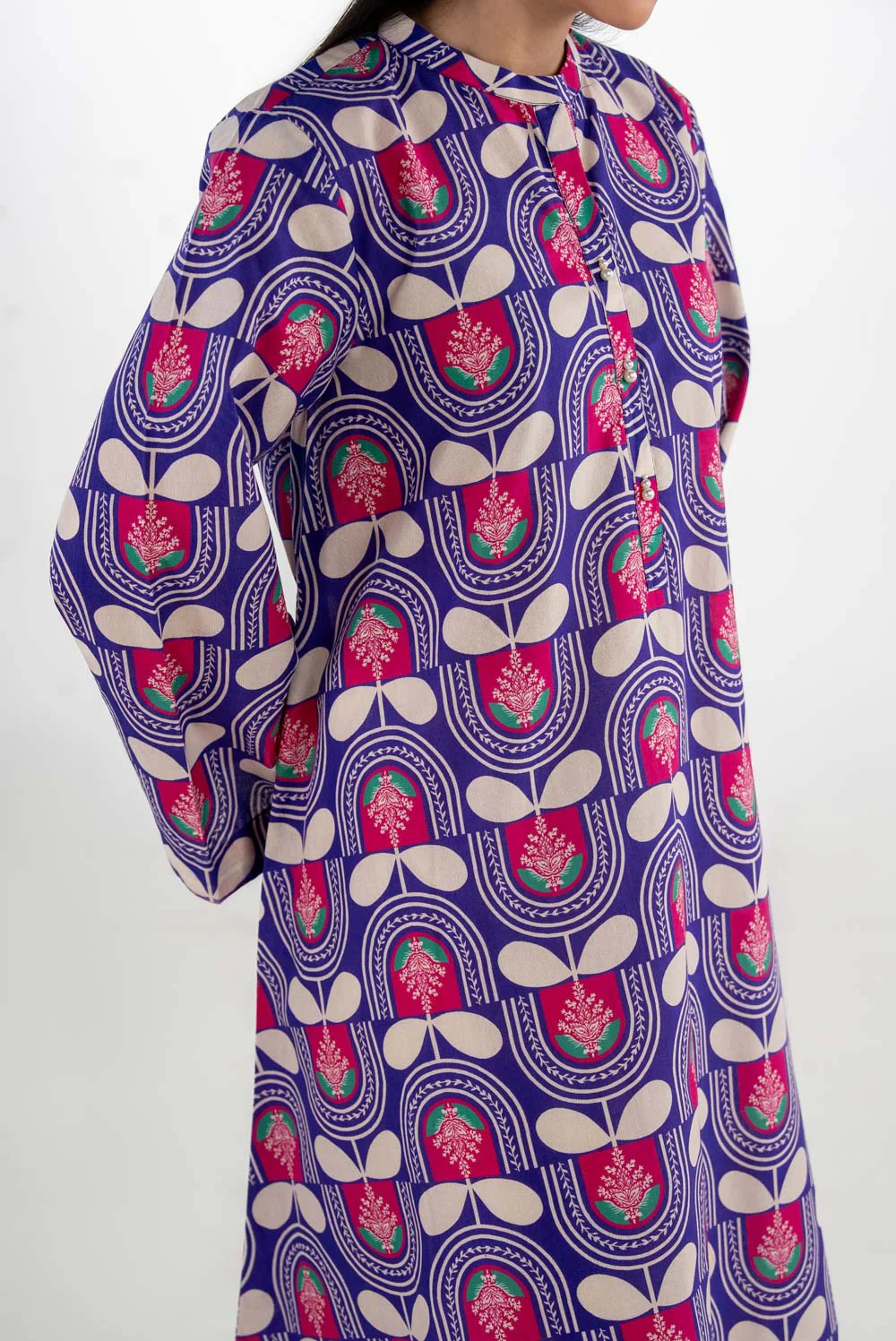 Cotton Bana Dora Printed Long Shirt - Image 5