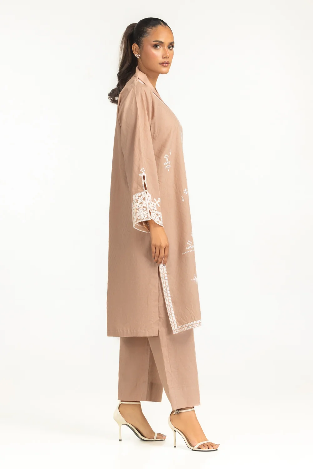 Cotton Jacquard Embroidered Co-Ord Set - Image 3