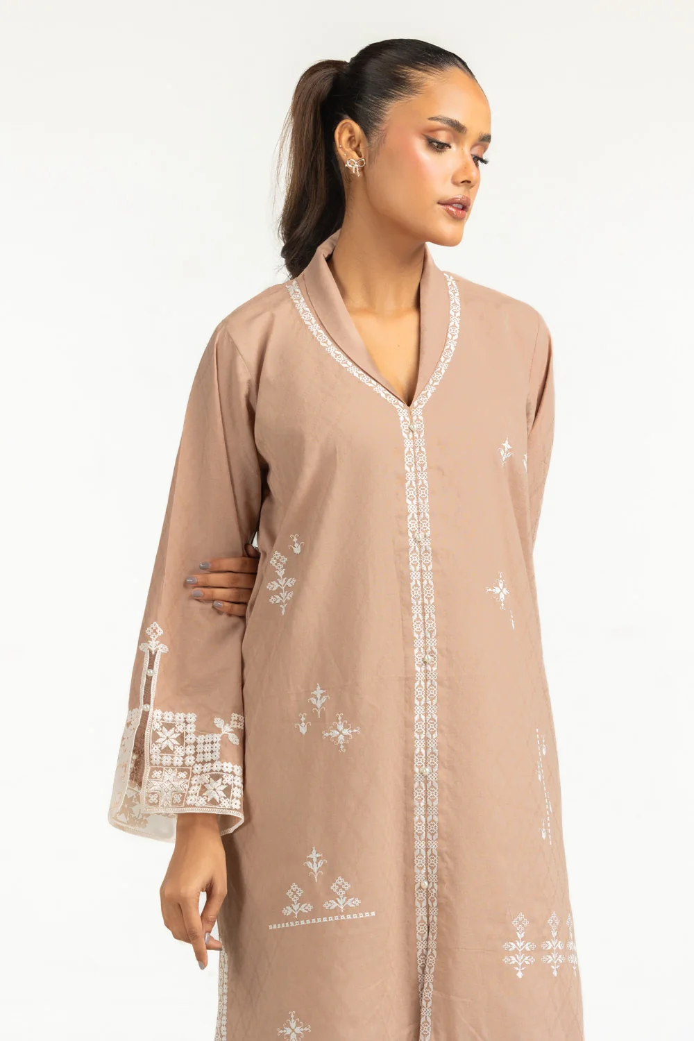 Cotton Jacquard Embroidered Co-Ord Set - Image 4