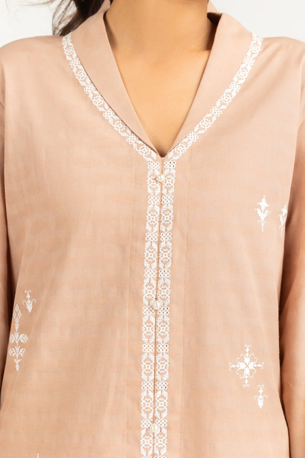 Cotton Jacquard Embroidered Co-Ord Set - Image 2