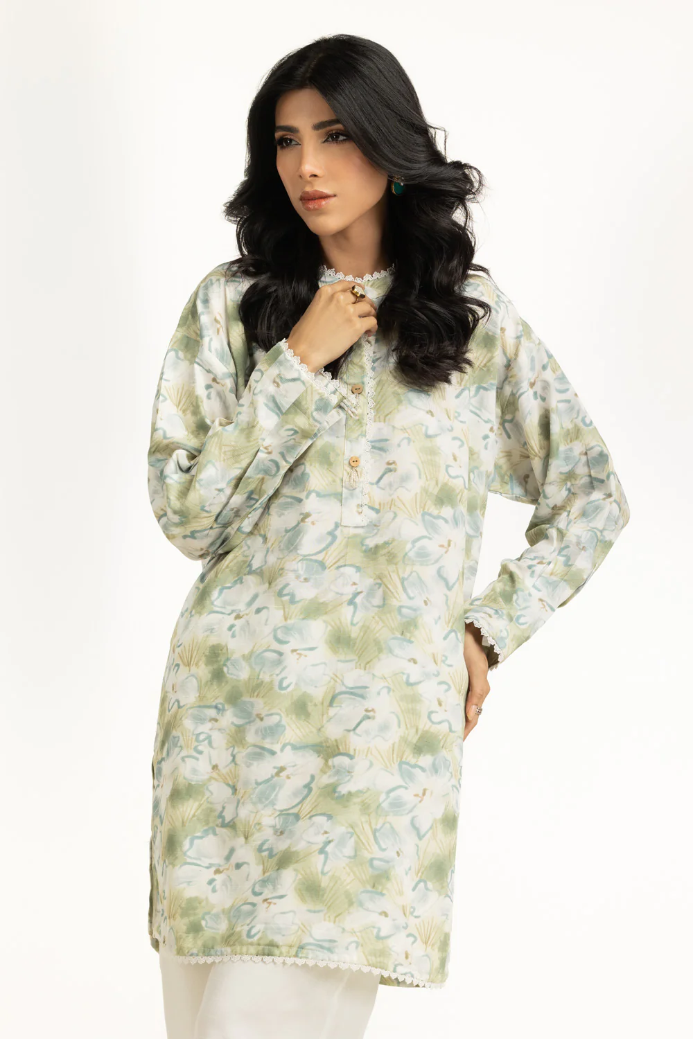 Cotton Viscose Khaddar Printed Co-Ord Set - Image 3