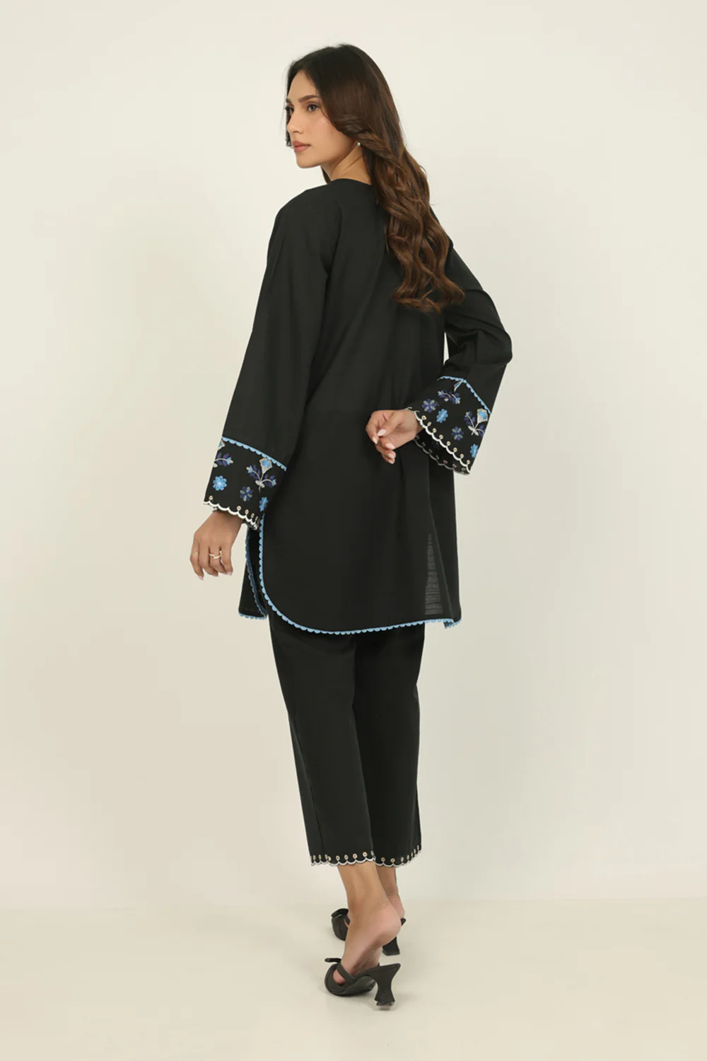 Cotton Viscose Slub Embroidered Co-Ord Set - Image 6