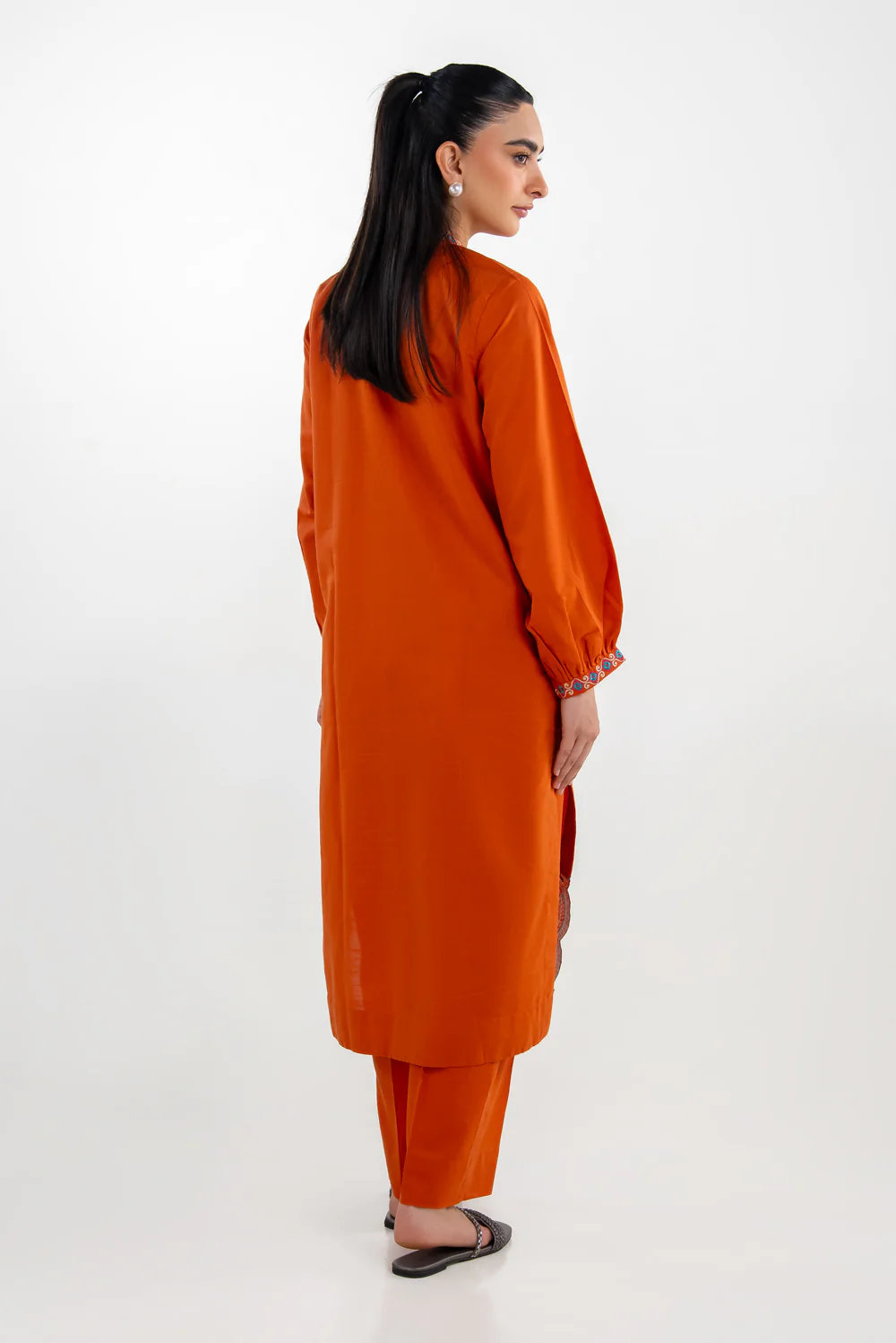 Cotton Viscose Slub Embroidered Co-Ord Set - Image 6