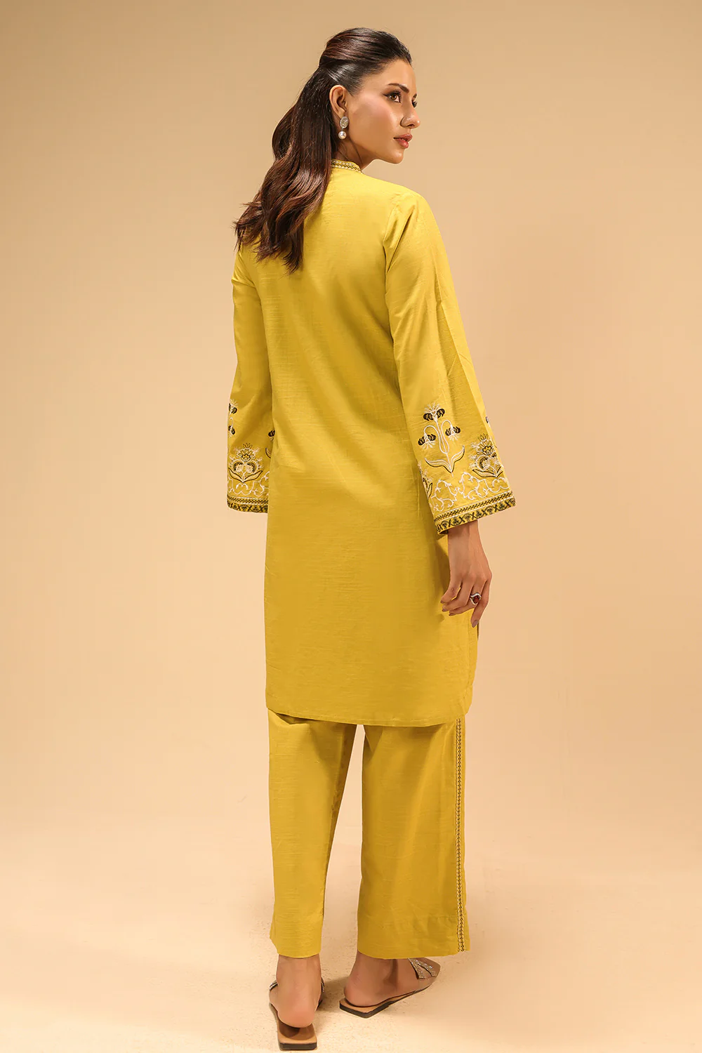 Cotton Viscose Slub Embroidered Co-Ord Set - Image 6
