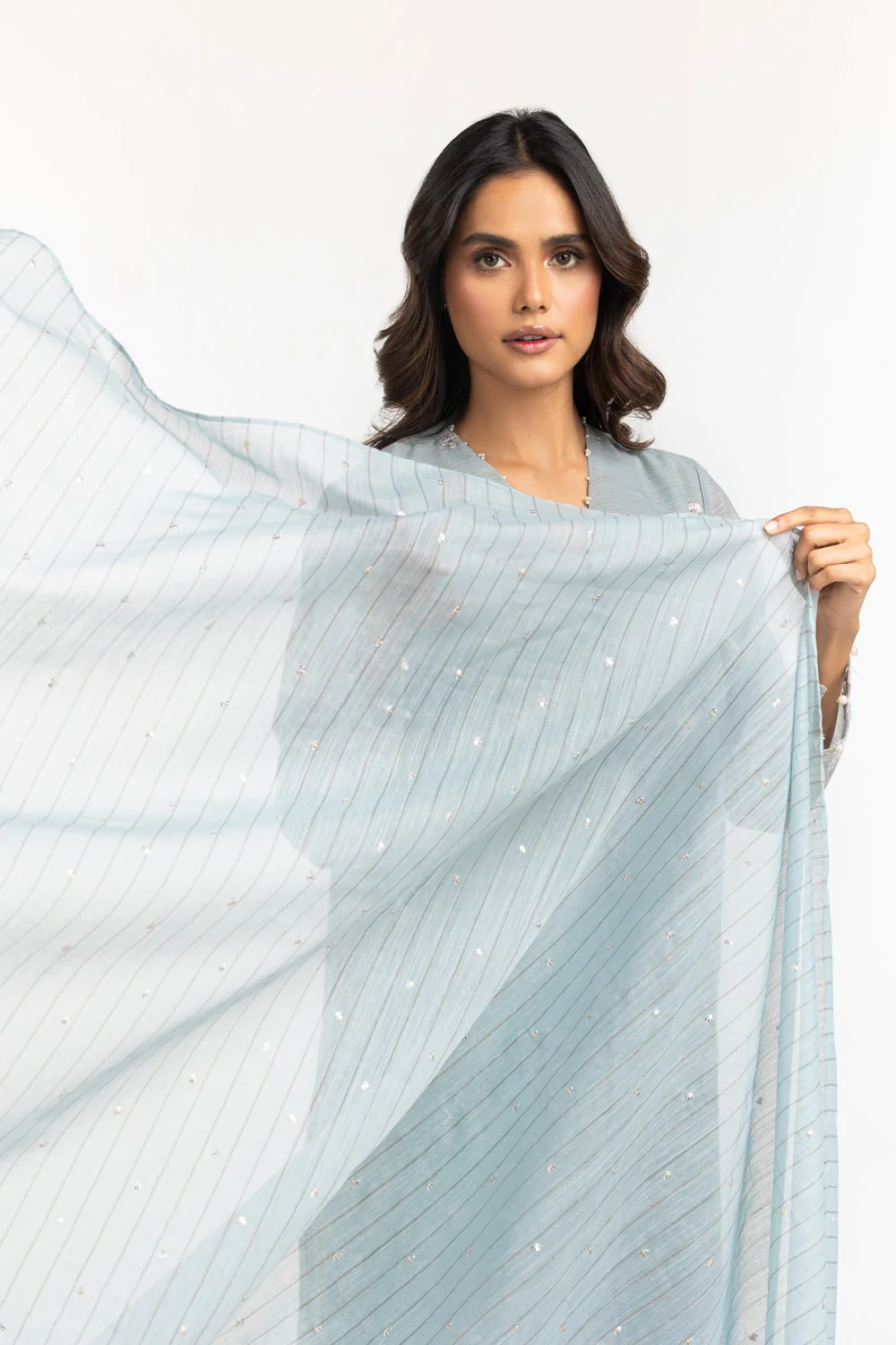 Cotton Zari Stripe Dupatta - Image 2