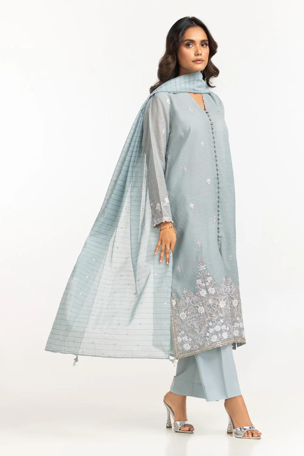 Cotton Zari Stripe Dupatta - Image 3