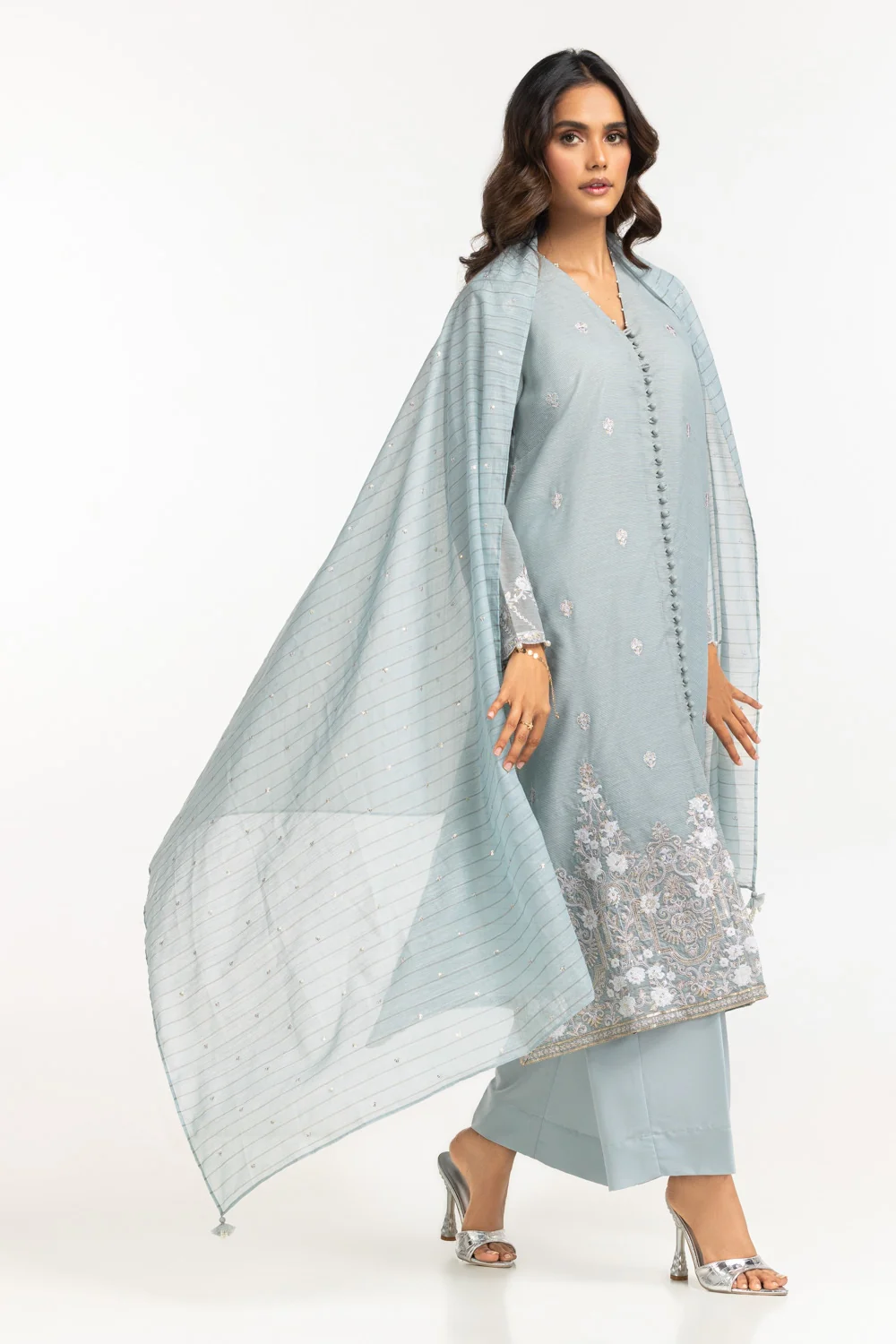 Cotton Zari Stripe Dupatta - Image 4
