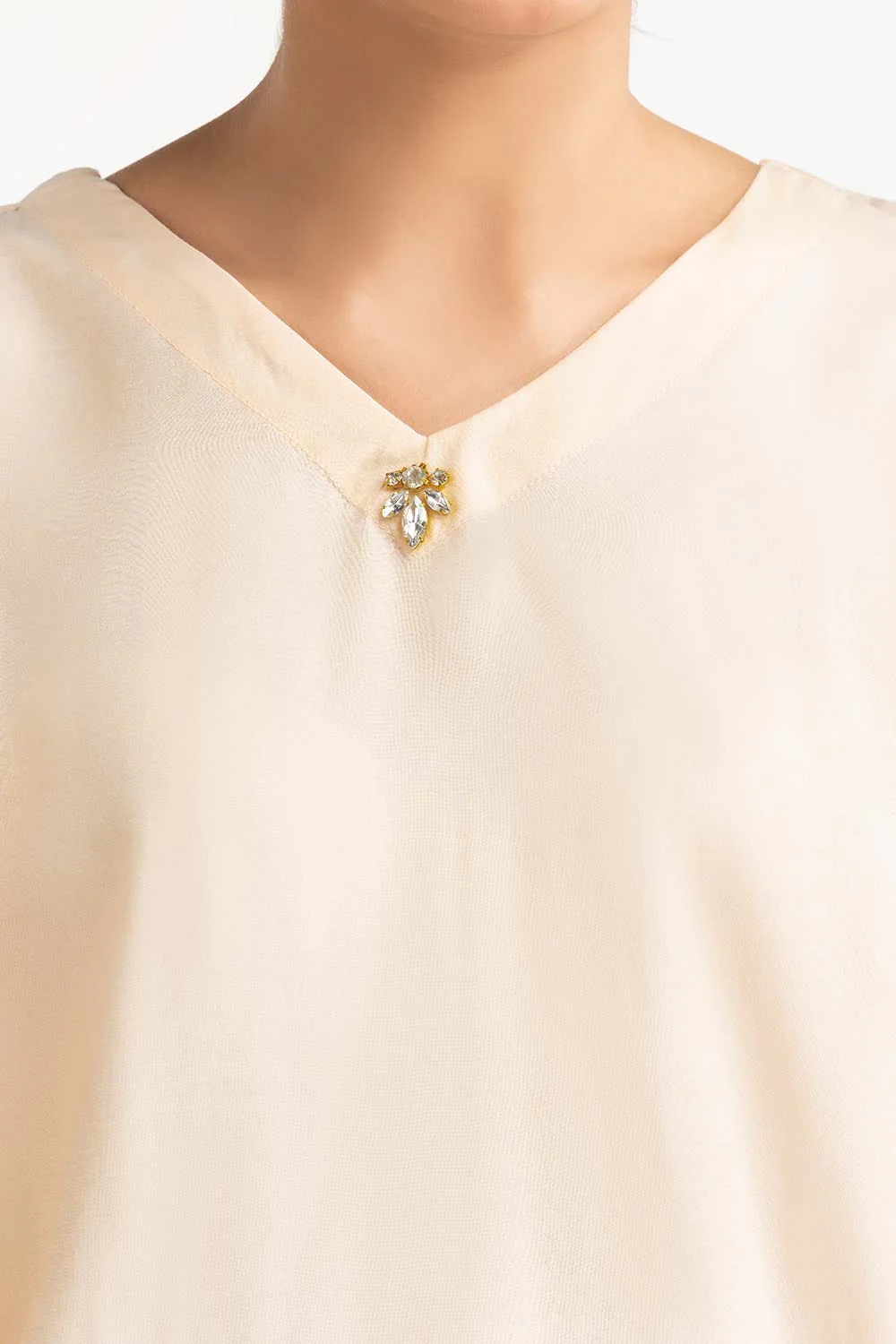 Cream Blended Casual Shirt - Image 3