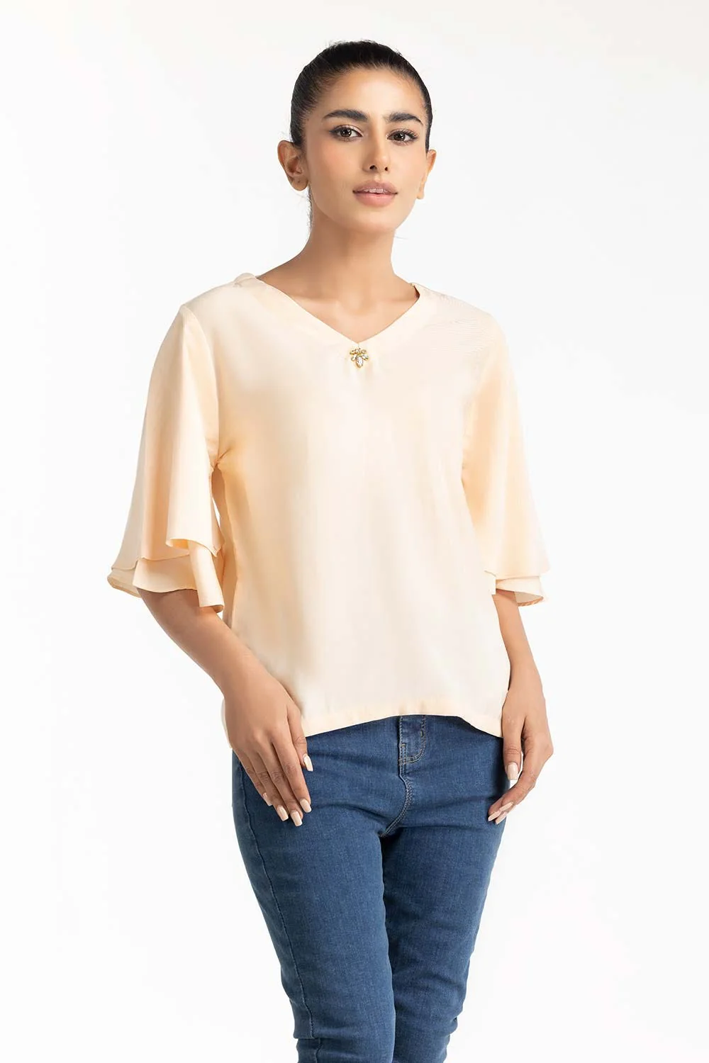 Cream Blended Casual Shirt - Image 5