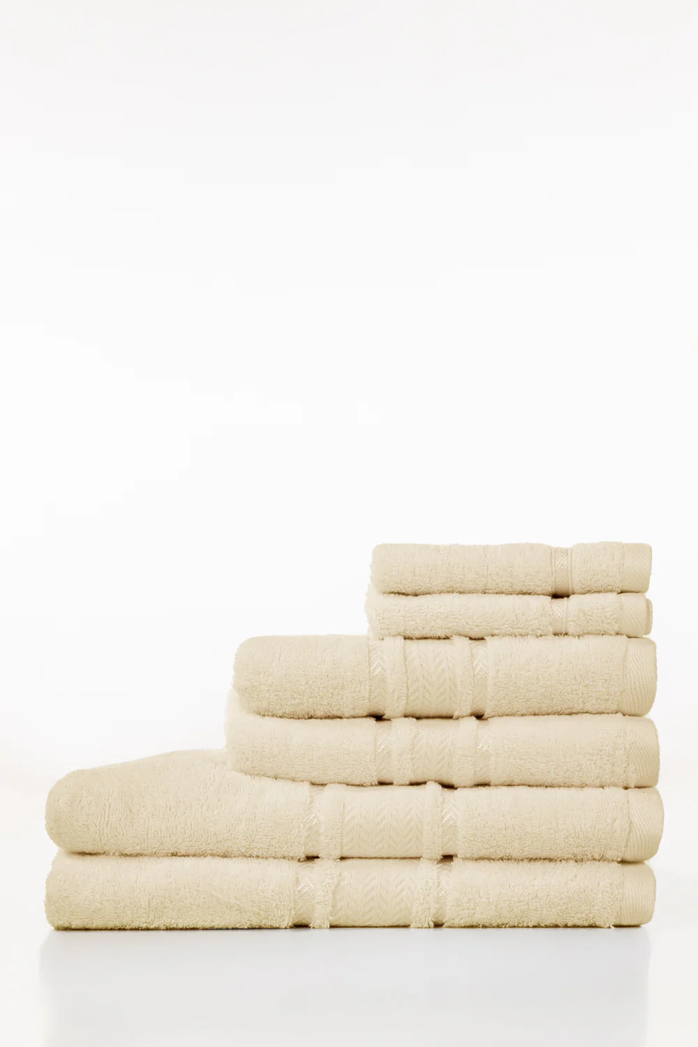 Cream Combed Towel 6pcs Set 25 - Image 3