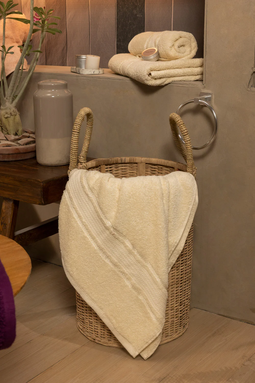 Cream Combed Towel 6pcs Set 25 - Image 5