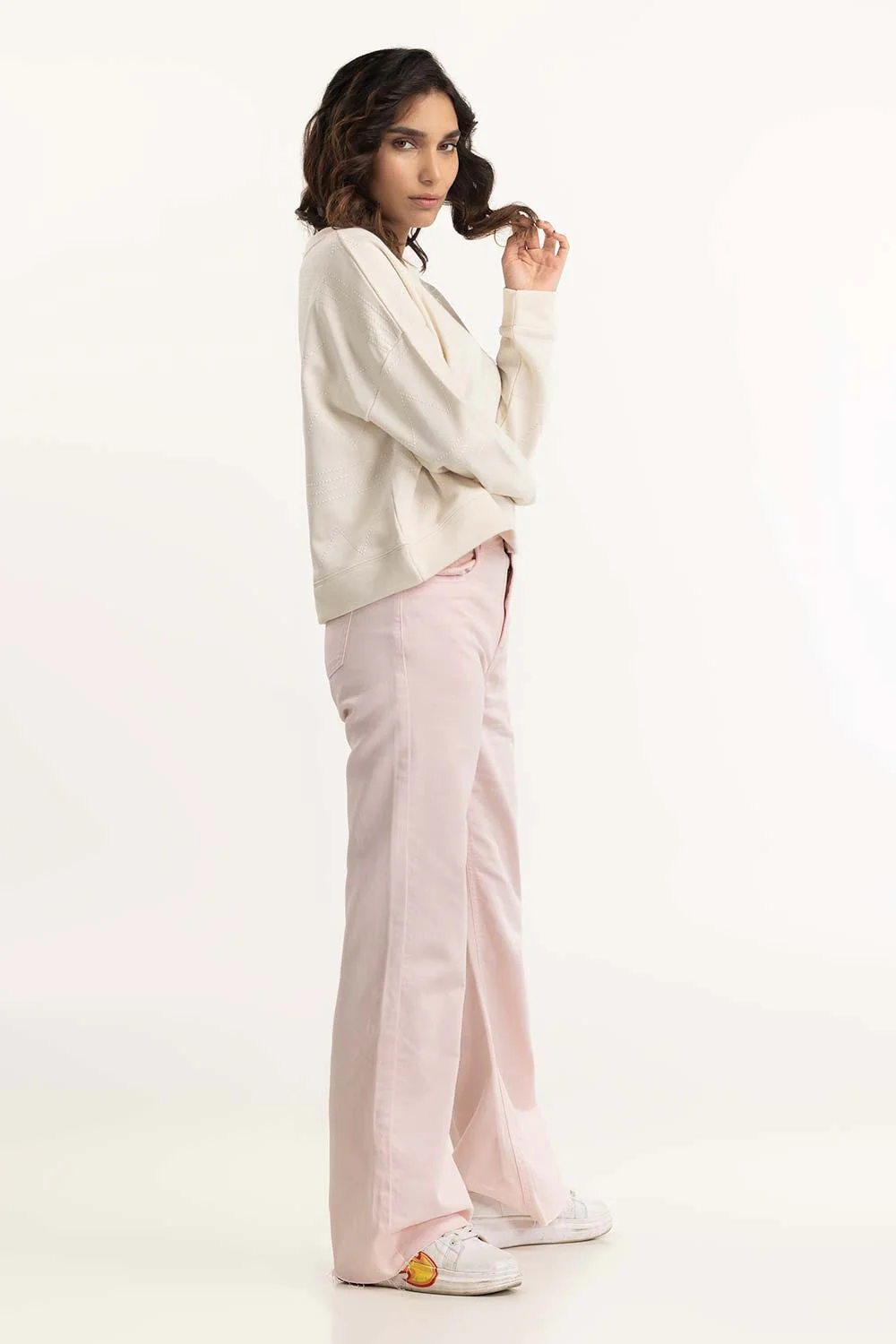 Cream Embroidered Sweatshirt - Image 5