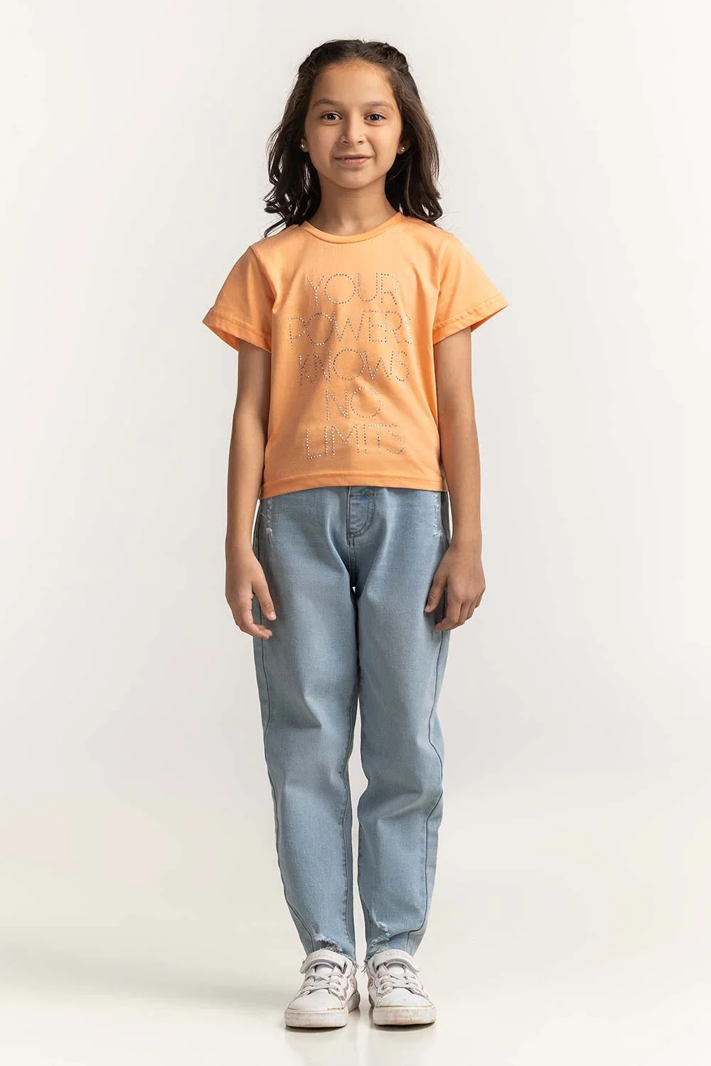 Crew Neck Embellished Tee