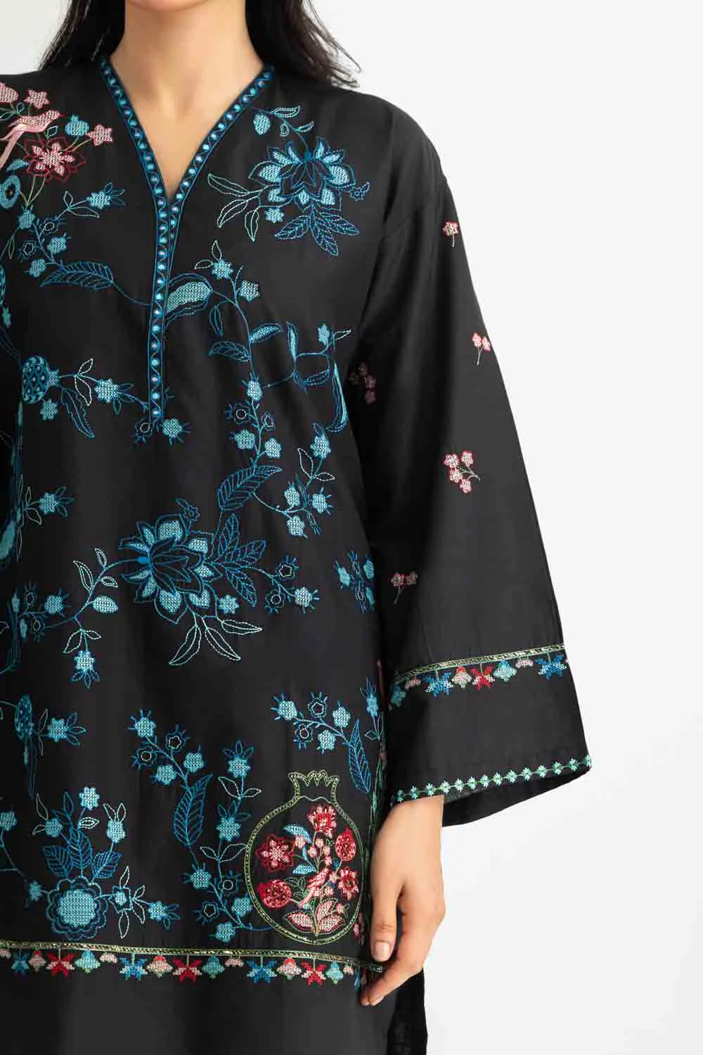 Cross Hatch Embroidered Shirt And Cambric Trouser - Image 2