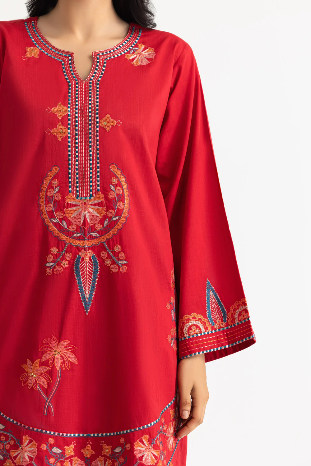 Cross Hatch Embroidered Shirt And Cambric Trouser - Image 2