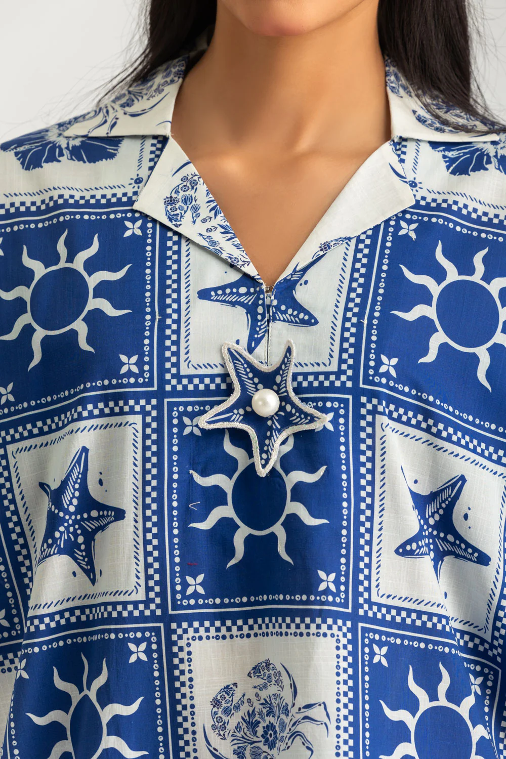 Cross Hatch Printed Co-Ord Set With Embroidered - Image 2
