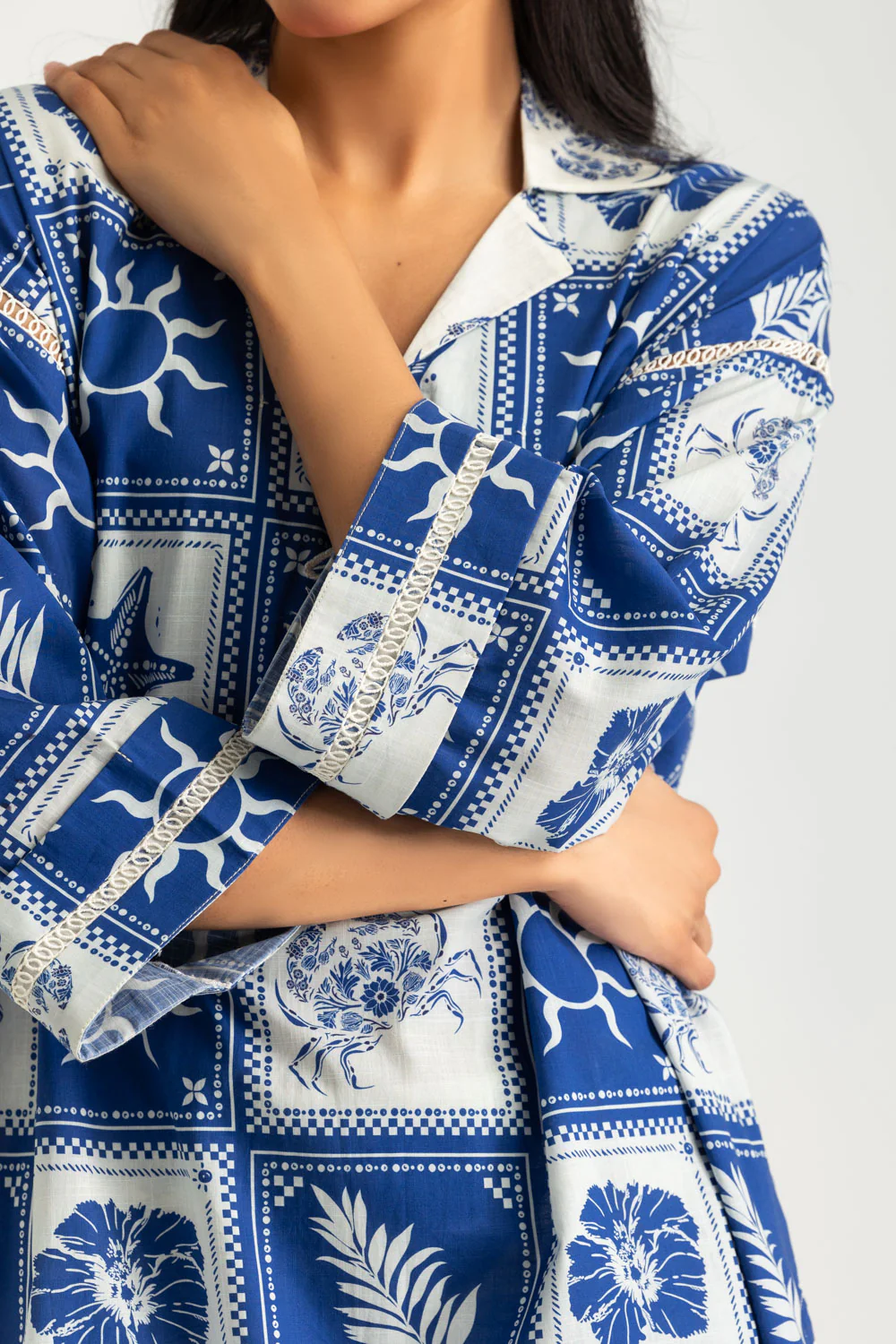 Cross Hatch Printed Co-Ord Set With Embroidered - Image 5