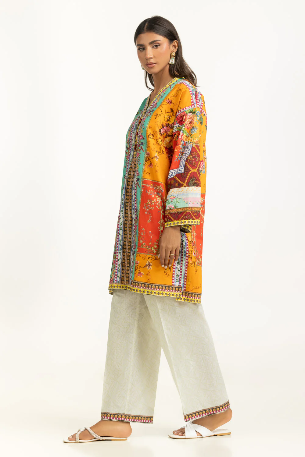 Cross Slub Printed Co-Ord Set - Image 5