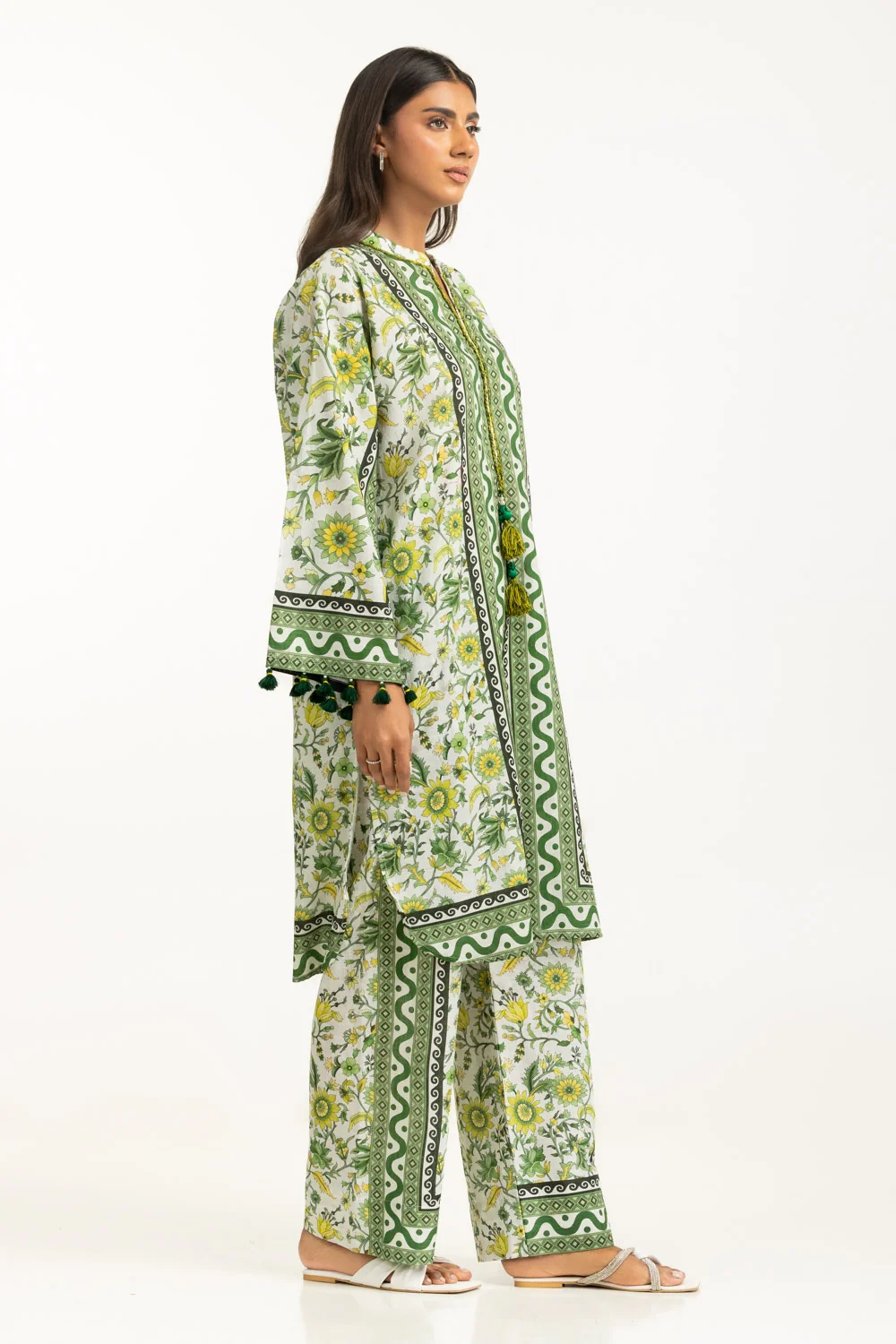 Cross Slub Printed Co-Ord Set - Image 5