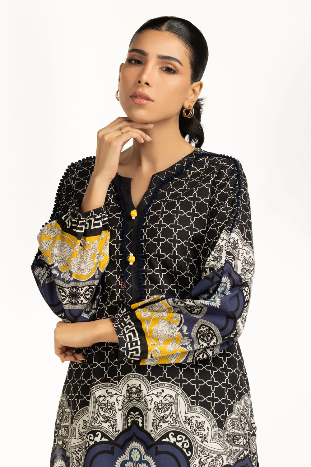Cross Slub Printed Co-Ord Set - Image 5