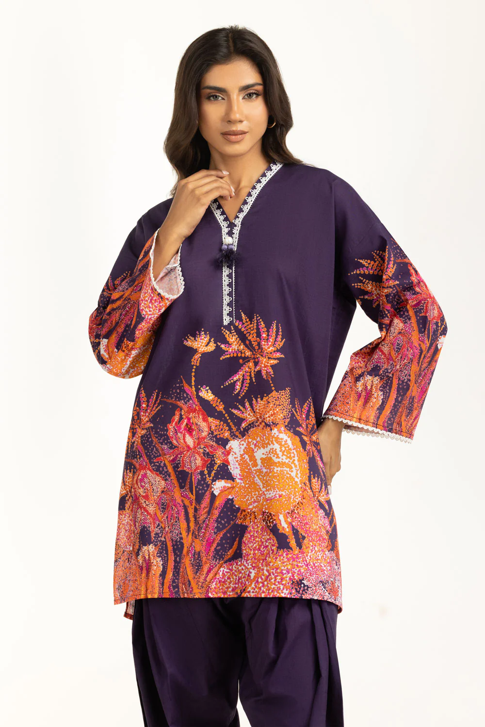 Cross Slub Printed Co-Ord Set - Image 4