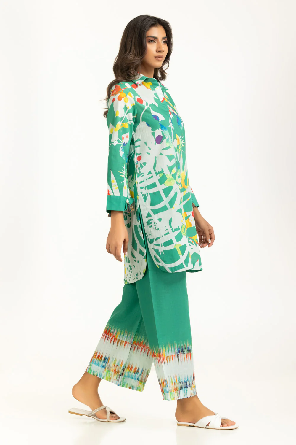Cross Slub Printed Co-Ord Set - Image 4
