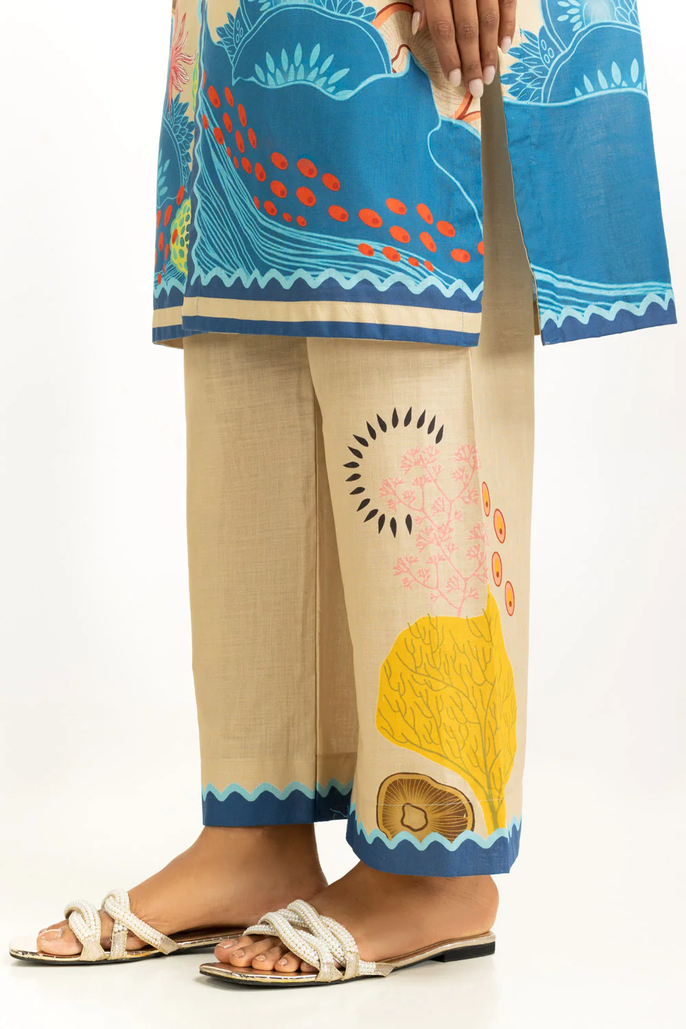 Cross Slub Printed Co-Ord Set - Image 5