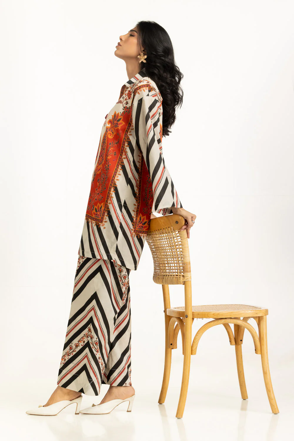 Cross Slub Printed Co-Ord Set - Image 4