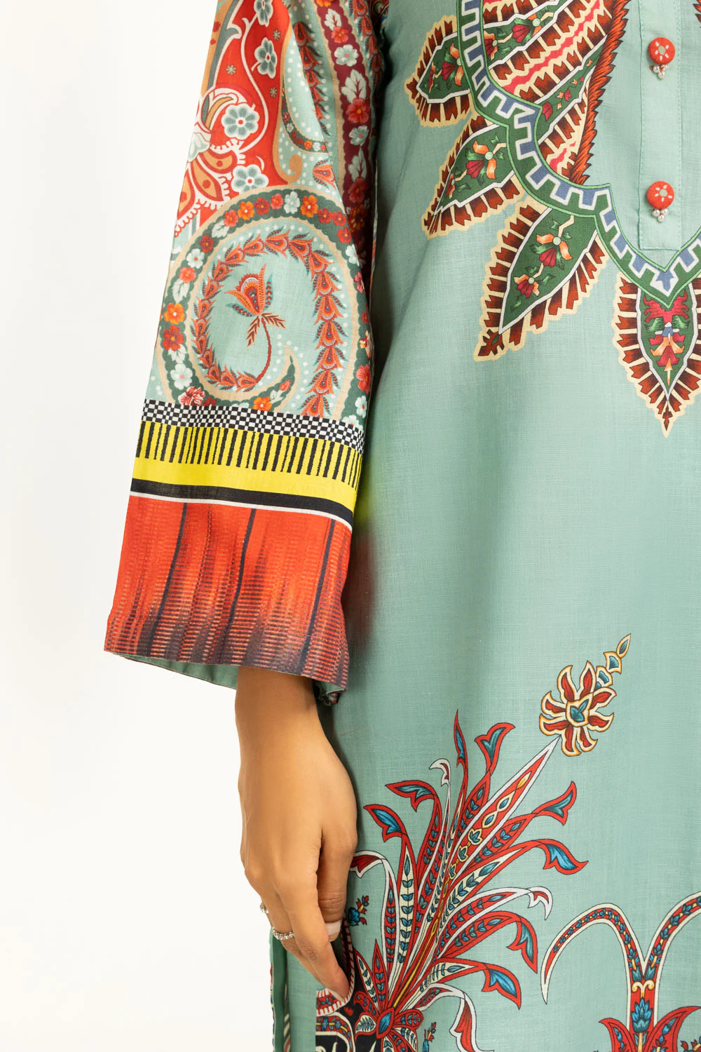 Cross Slub Printed Co-Ord Set - Image 2