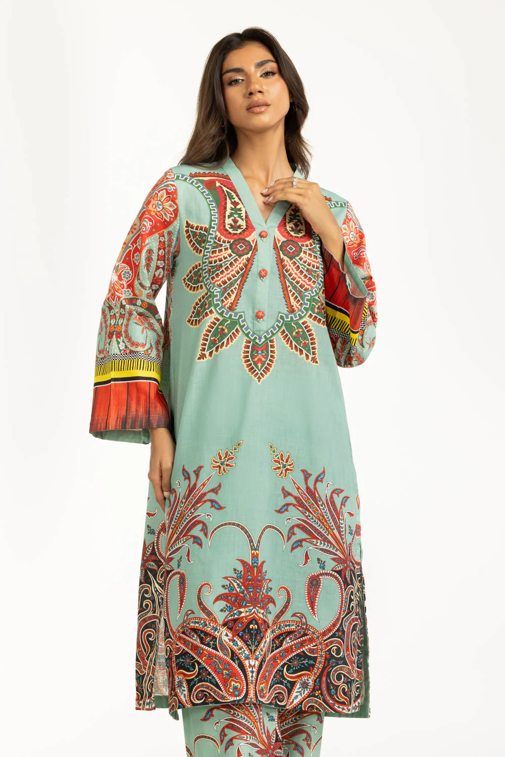 Cross Slub Printed Co-Ord Set - Image 3