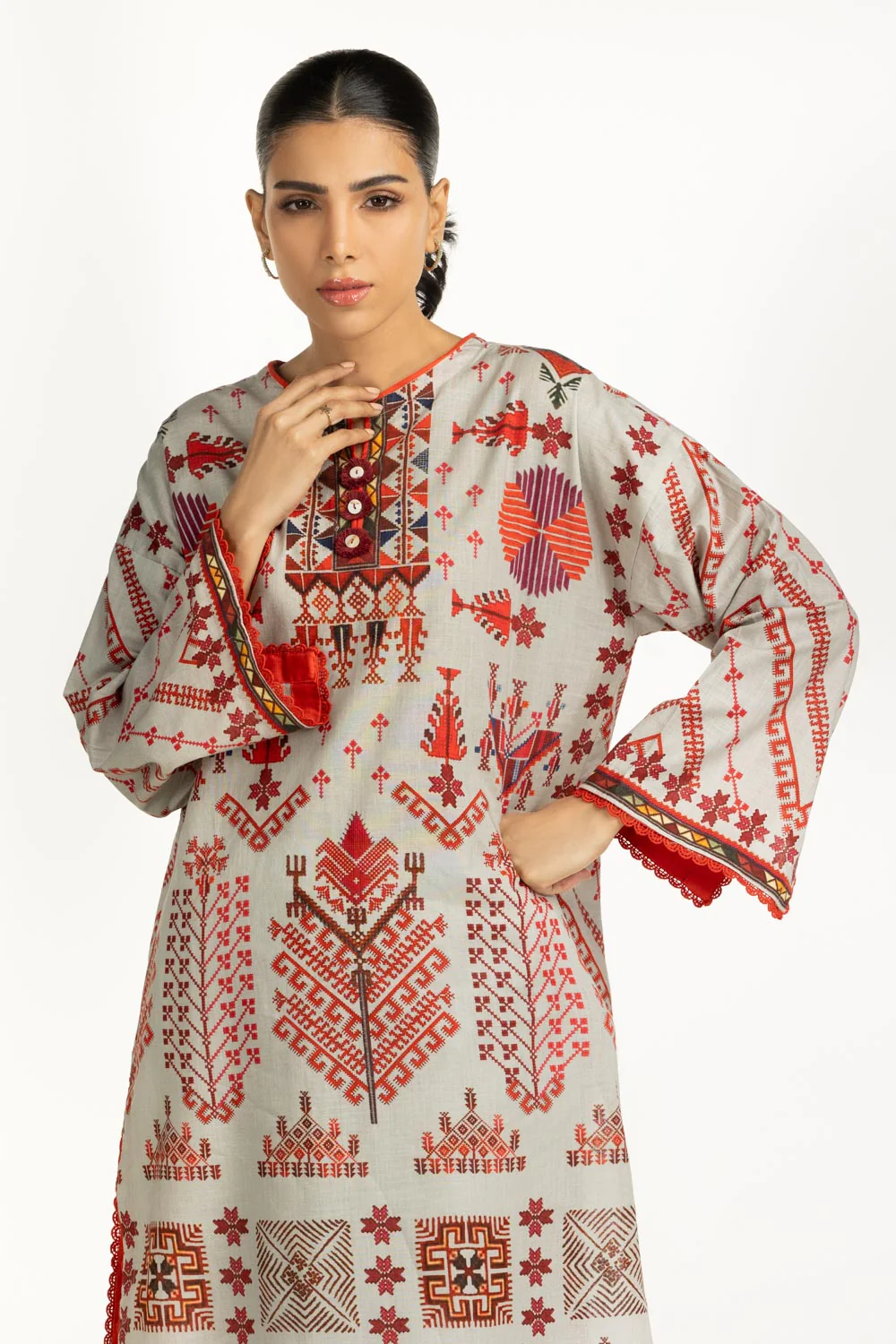 Cross Slub Printed Shirt - Image 3