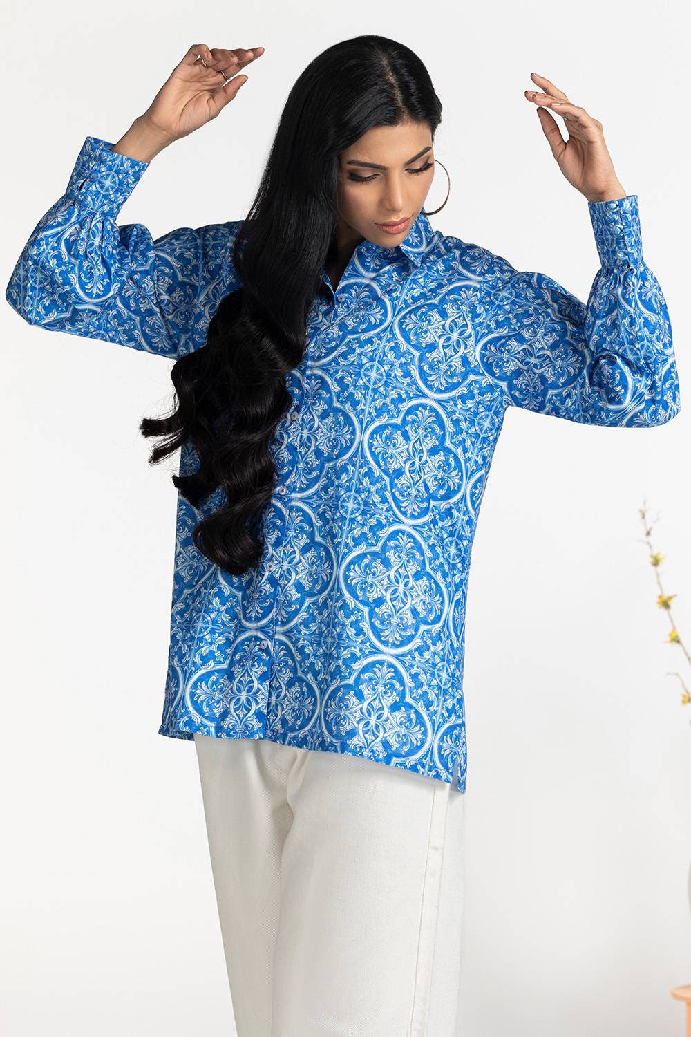Cross Slub Printed Tunic - Image 2