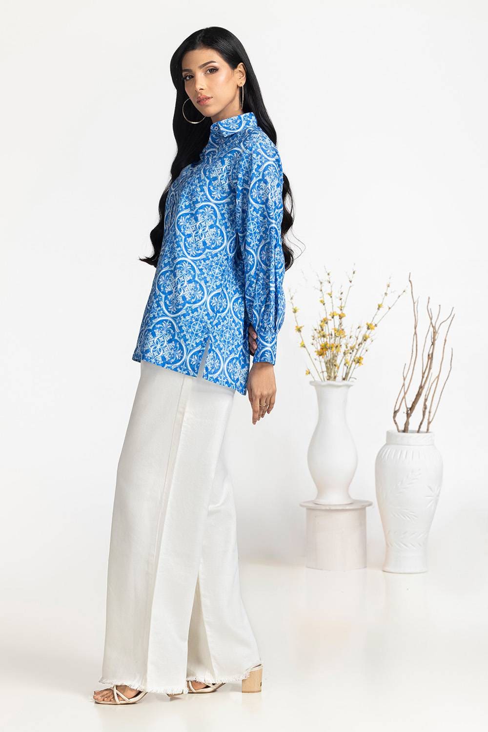 Cross Slub Printed Tunic - Image 4
