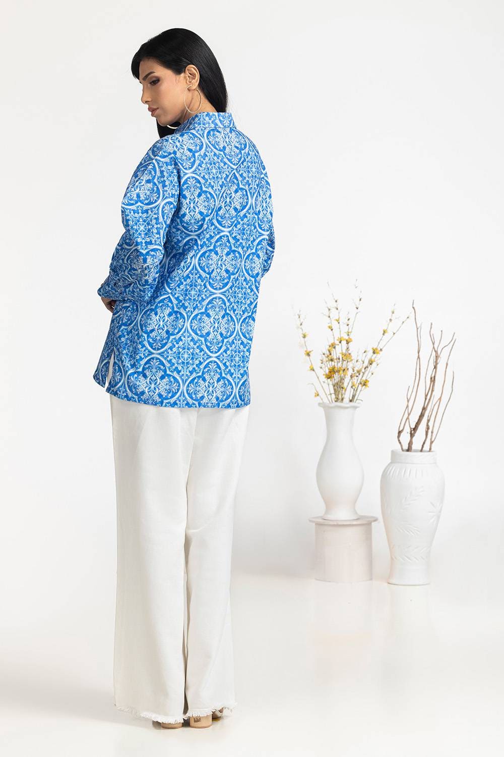 Cross Slub Printed Tunic - Image 5