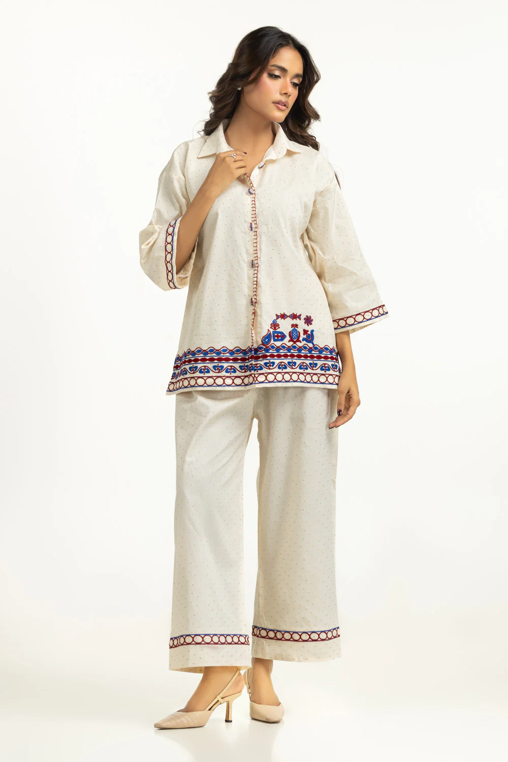 Denier Jacquard Embroidered Co-Ord Set - Image 3