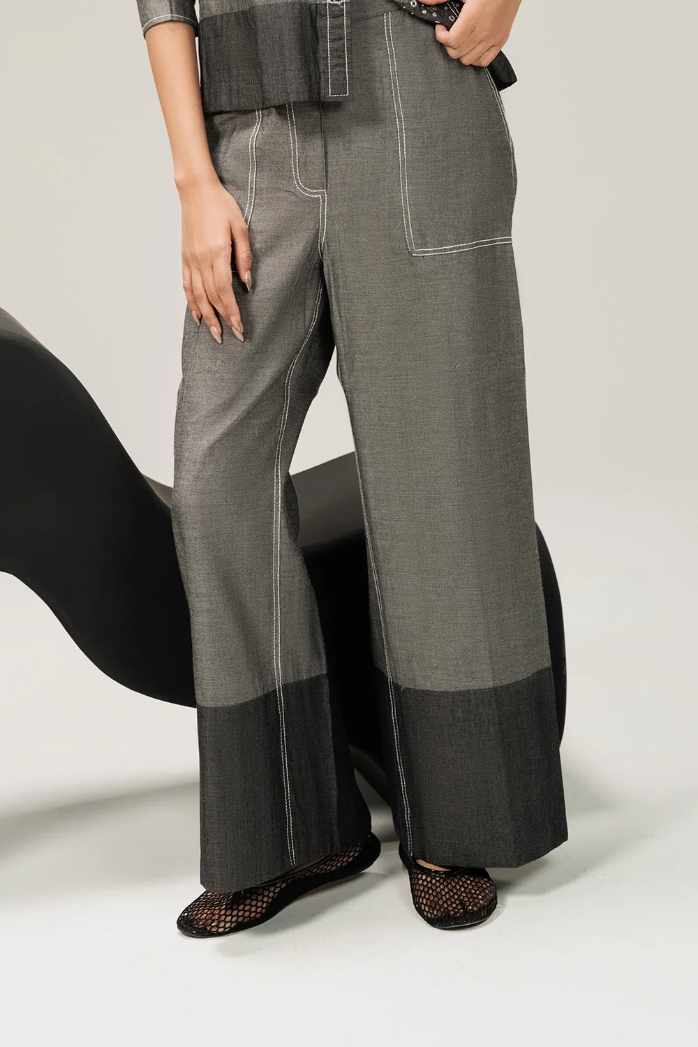 Denim Dyed Pants With Pocket - Image 2