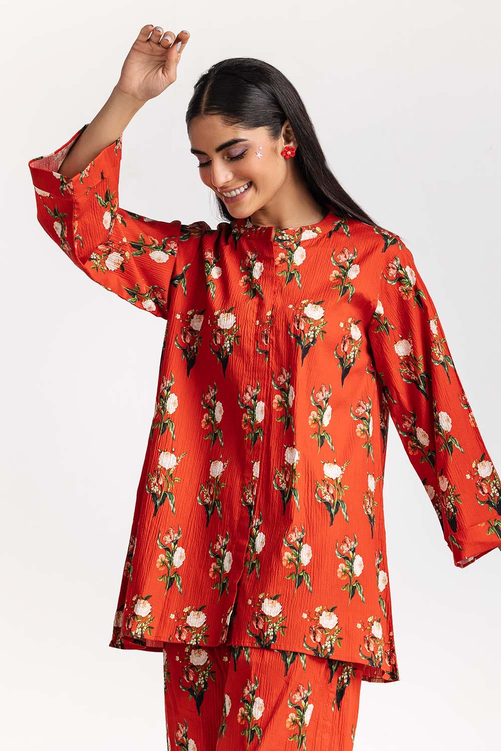 Digital Printed Lycra Shirt With Trouser - Image 2