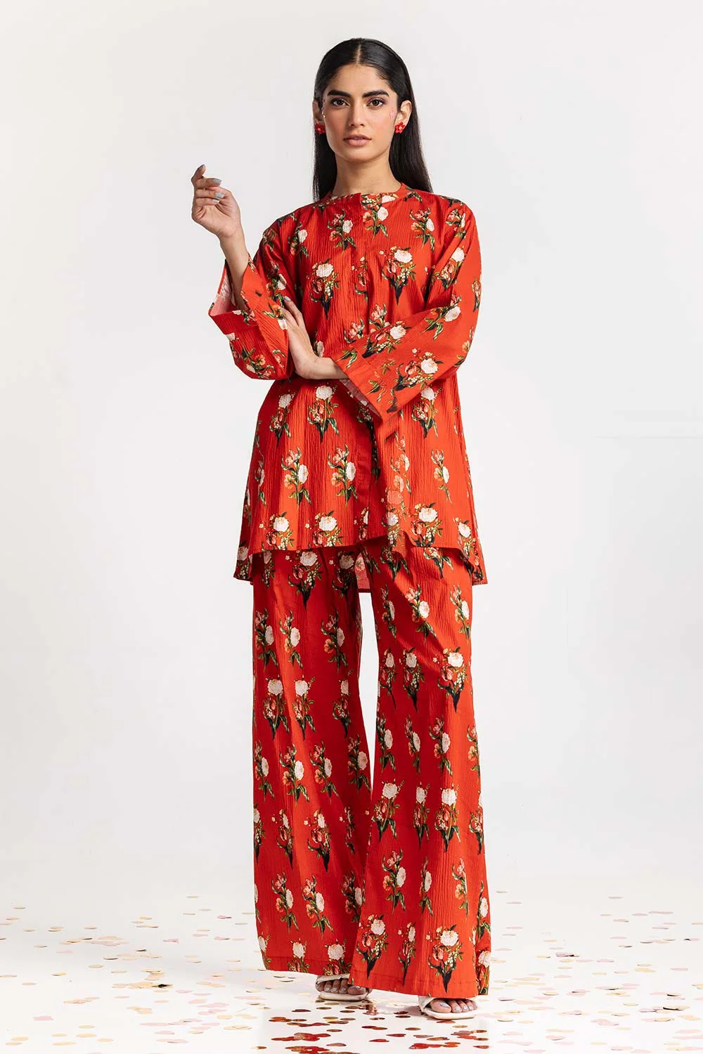 Digital Printed Lycra Shirt With Trouser - Image 3